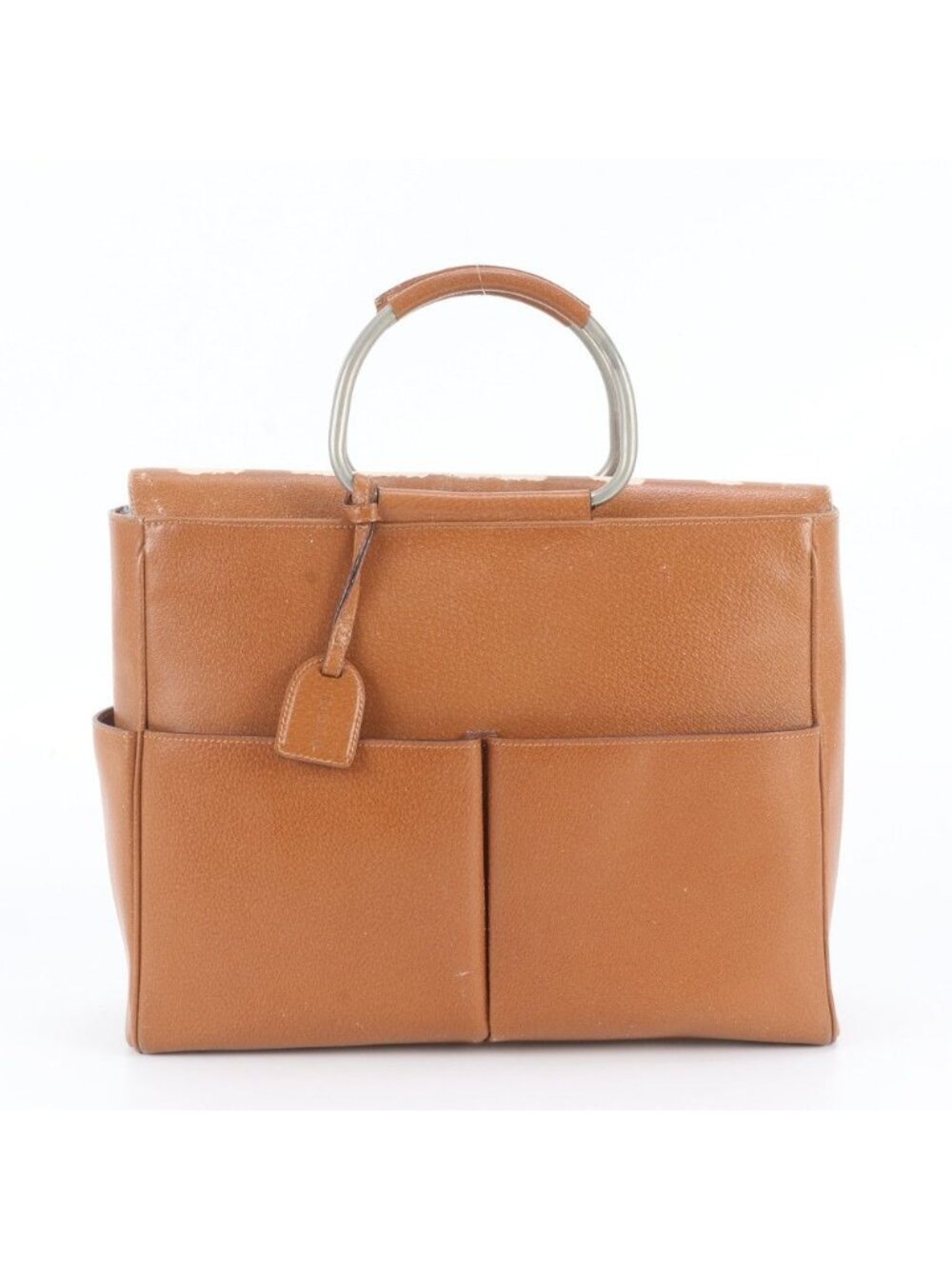 Gucci Vintage Leather Tote Bag Shoulder Business Document Brown